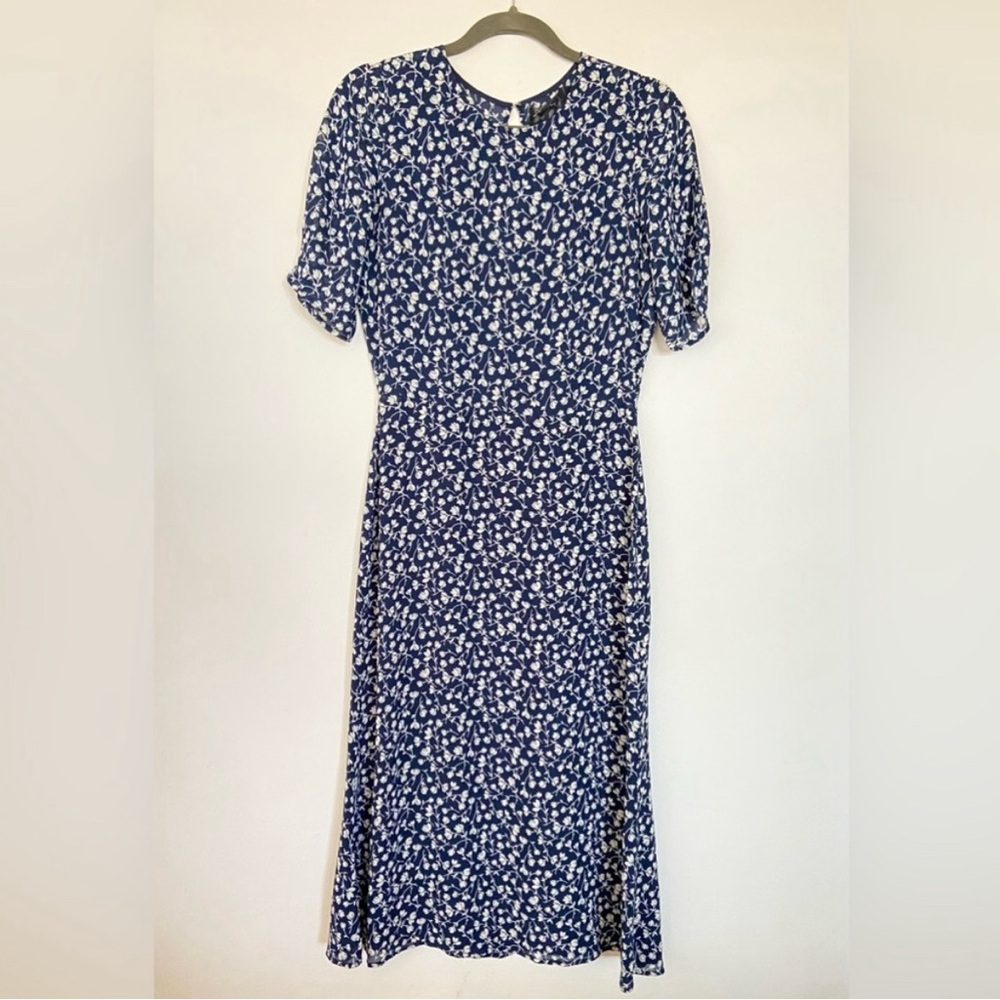 Reformation Blue Floral Midi Dress